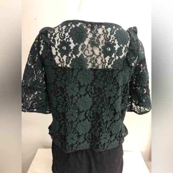 RWamp CO LACE TOP IN DEEP GREEN COLOUR 34 SLEEVE LENGTH - Picture 5 of 8